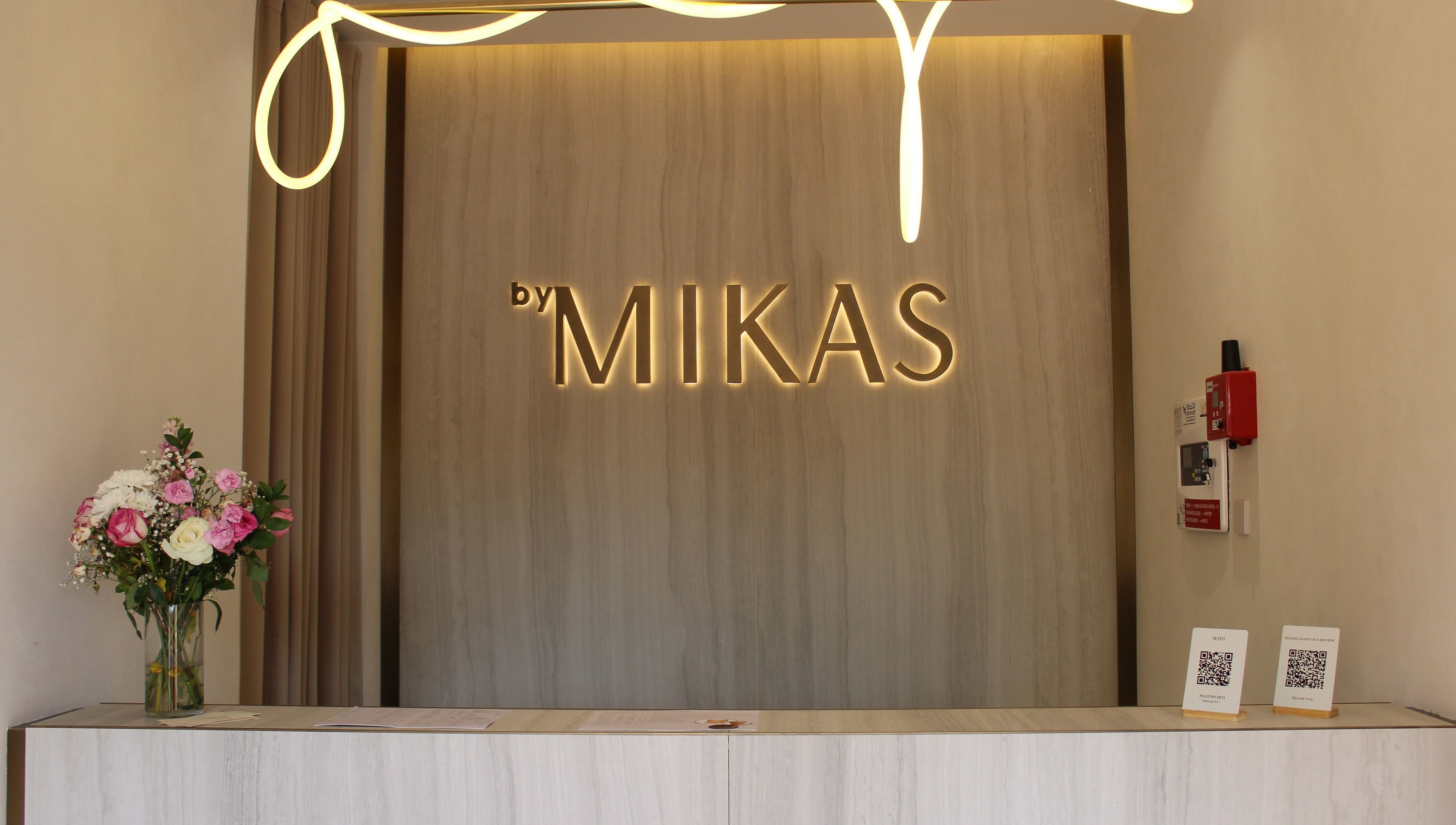 Reception at By Mikas Beauty Salon - Sole Proprietorship L.L.C., Abu Dhabi, Abu Dhabi, AE, featuring chic decor.