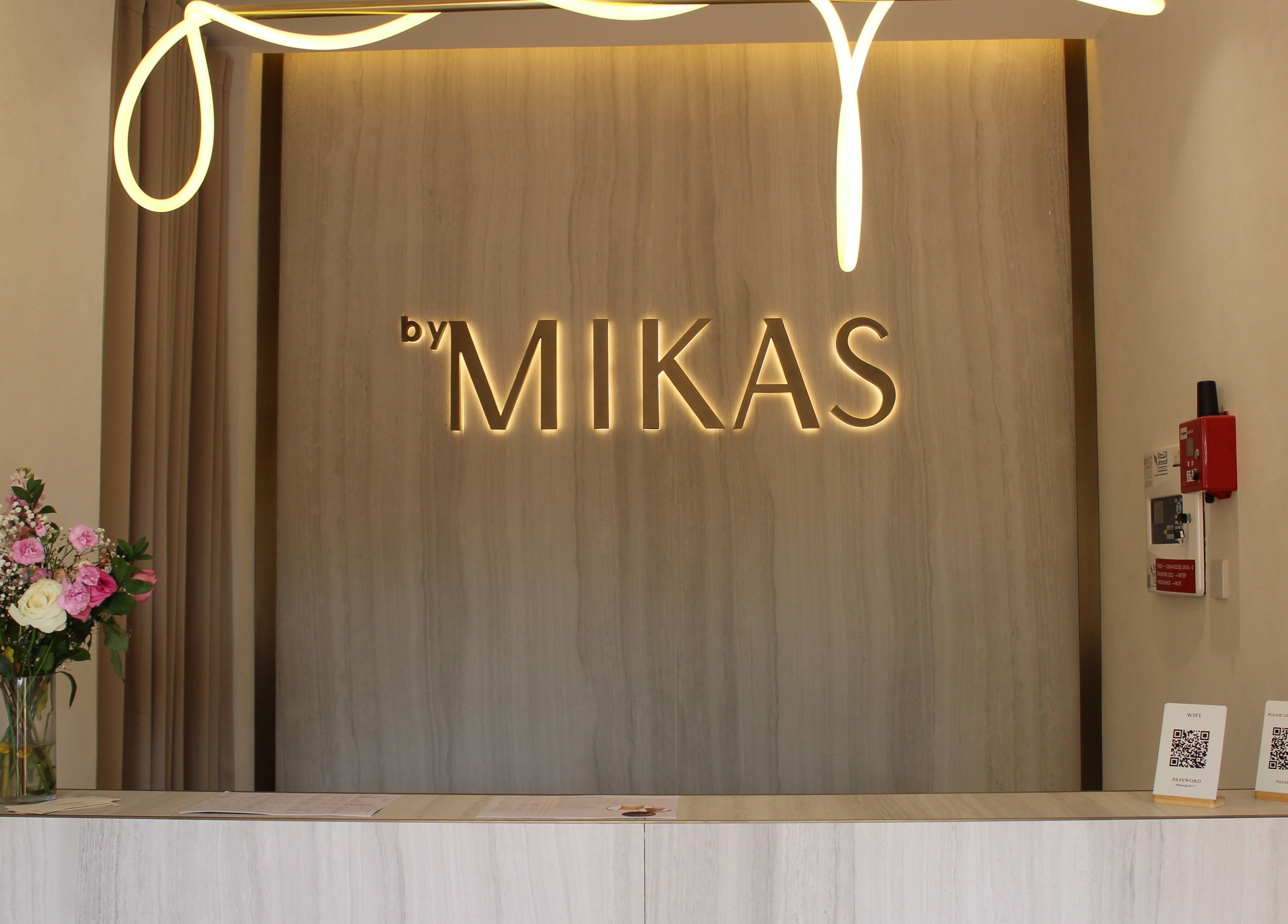 Reception at By Mikas Beauty Salon - Sole Proprietorship L.L.C., Abu Dhabi, Abu Dhabi, AE, featuring chic decor.