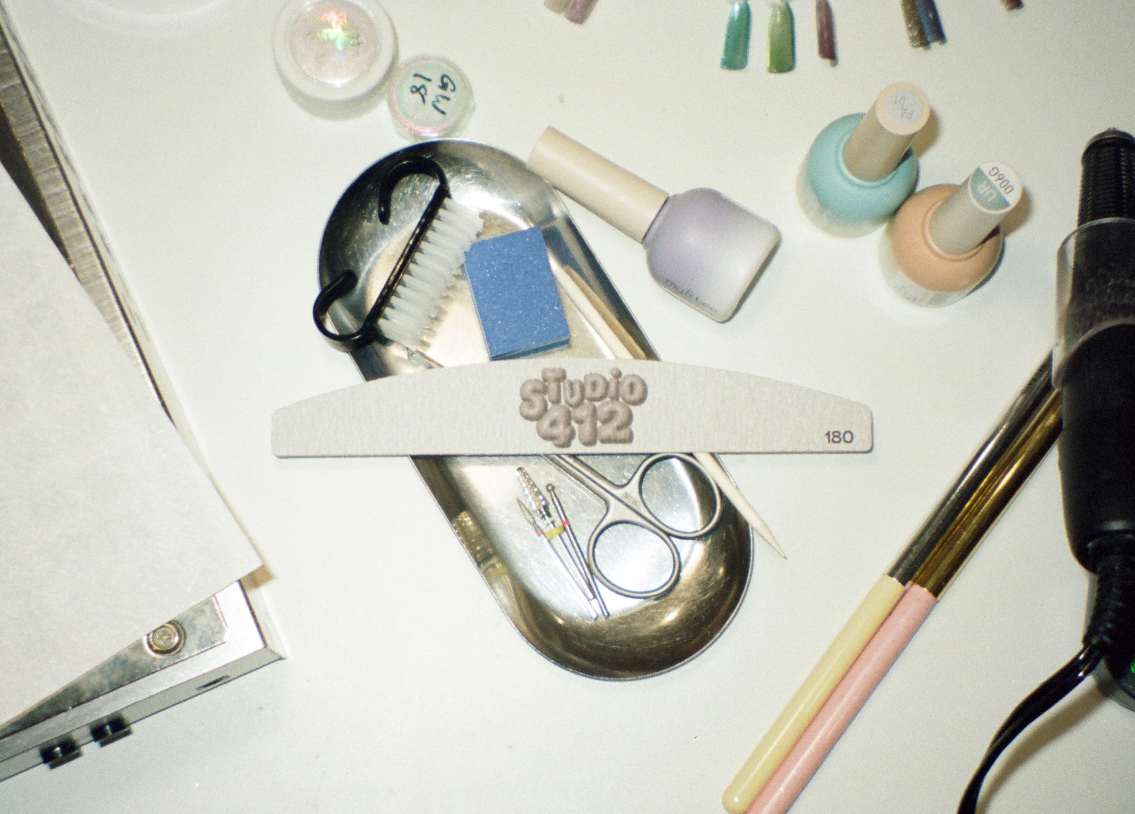 Nail care tools at Studio412, Kingston, Australian Capital Territory, AU ready for a pampering session.