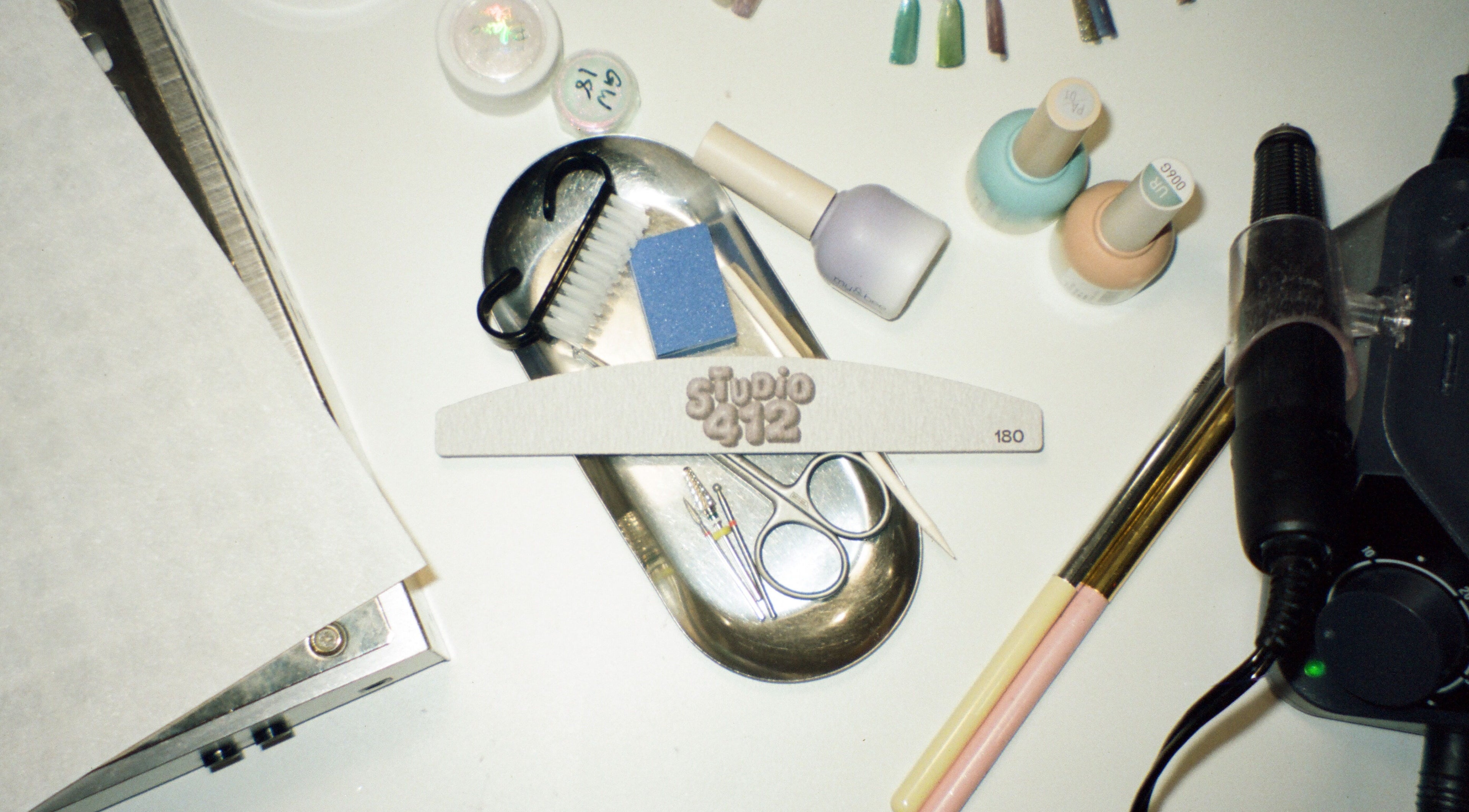 Nail care tools at Studio412, Kingston, Australian Capital Territory, AU ready for a pampering session.