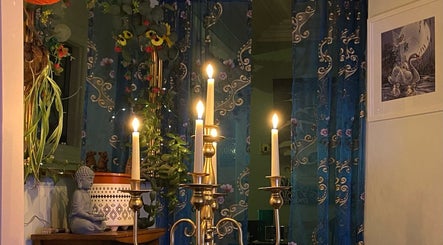 Candles and serene decor at ReflexiveSole Holistic Therapies, Weston-super-mare, England, GB for a calming ambiance.