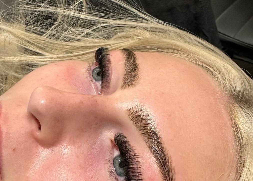 Close-up of elegant lash extensions at KatieBea Beauty, Dundee, Scotland, GB.