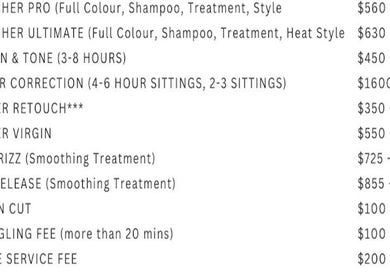 Curli Beauti service pricing list in Couva, Couva-tabaquite-talparo Regional Corporation, TT.