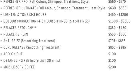 Curli Beauti service pricing list in Couva, Couva-tabaquite-talparo Regional Corporation, TT.