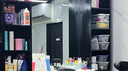 Curli Beauti salon interior with beauty products displayed in Couva, Couva-tabaquite-talparo Regional Corporation, TT.