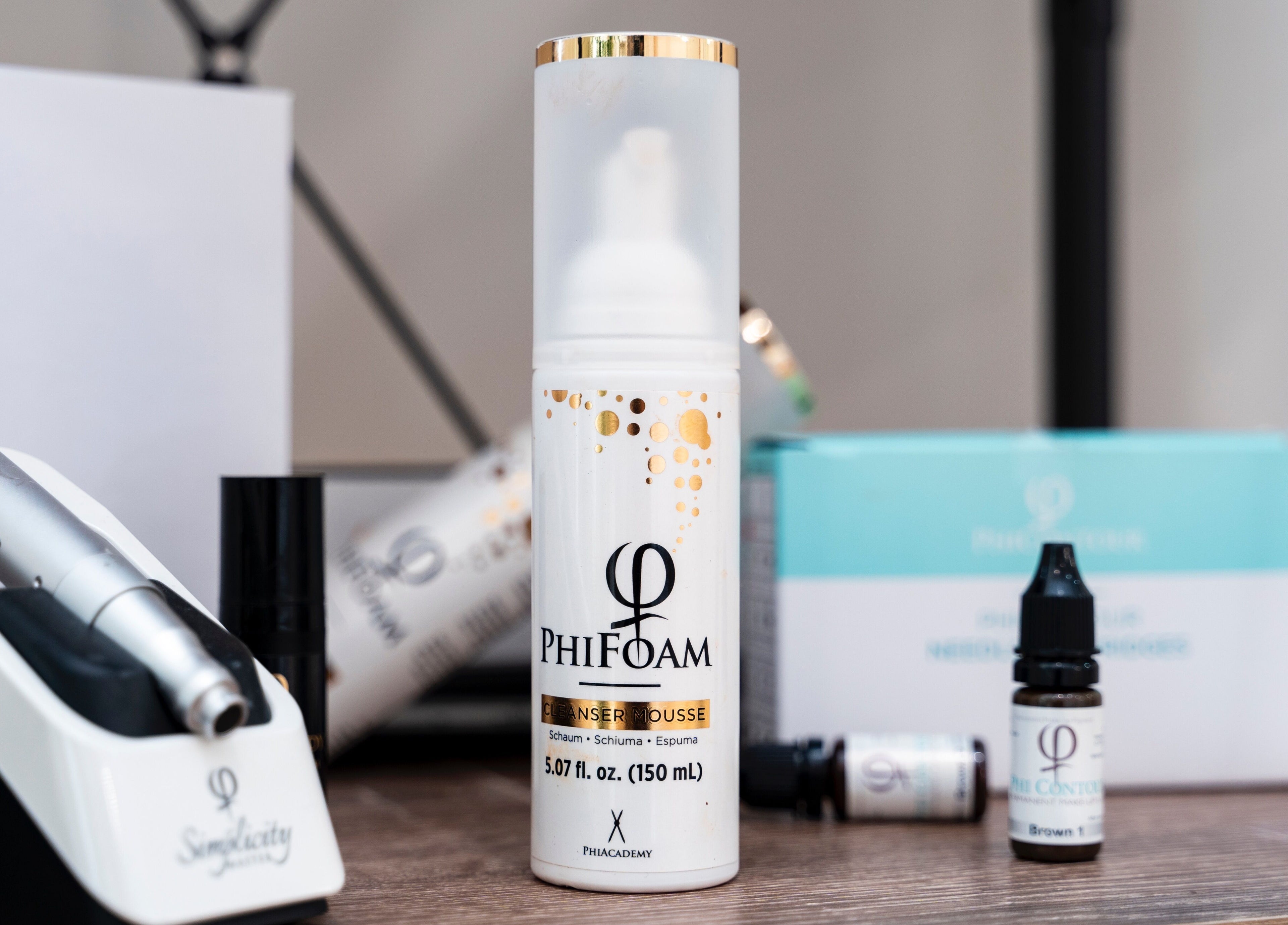 Skincare and beauty products on display at Rose Clinic, North Perth, Western Australia, AU.