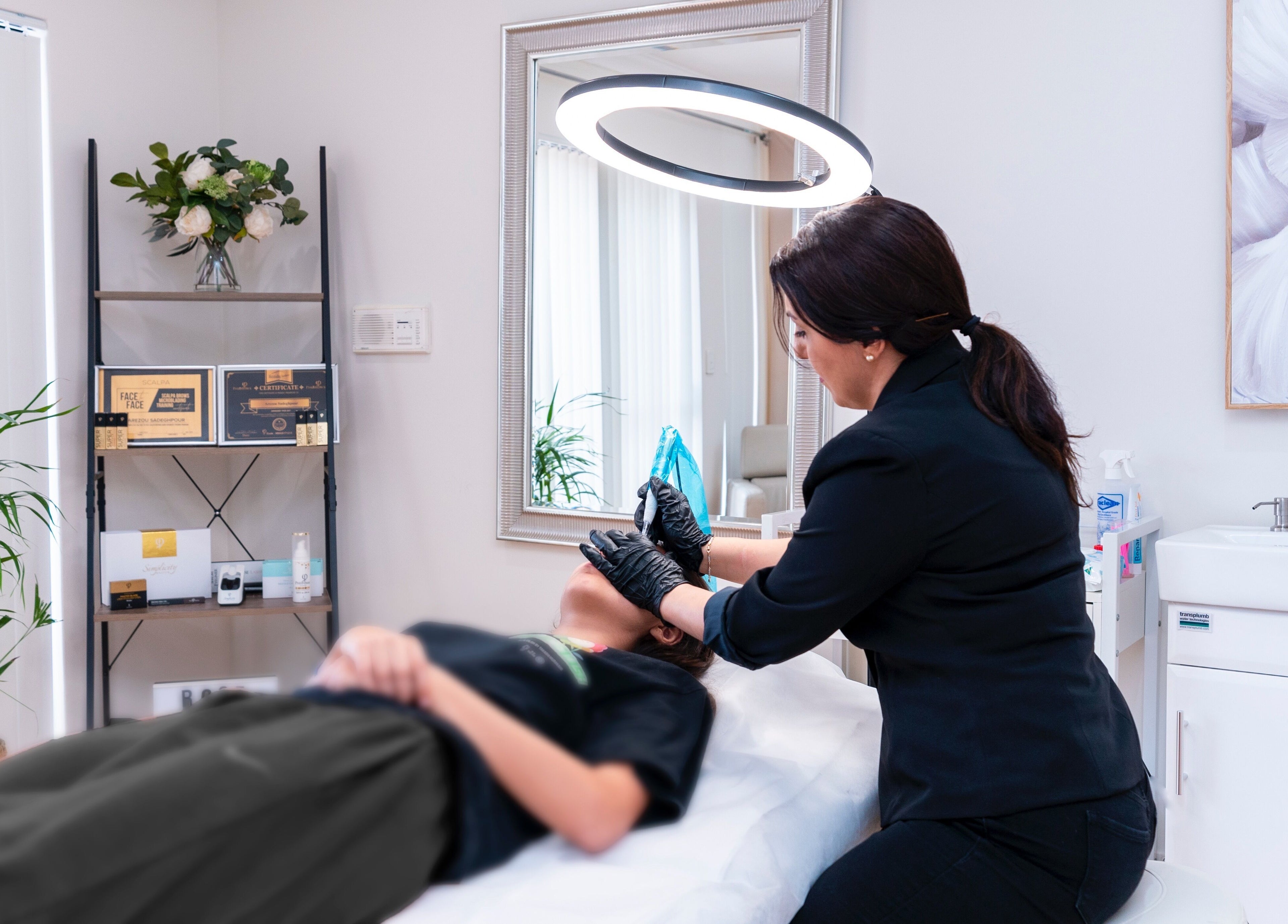 Professional skincare treatment in progress at Rose Clinic, North Perth, Western Australia, AU.