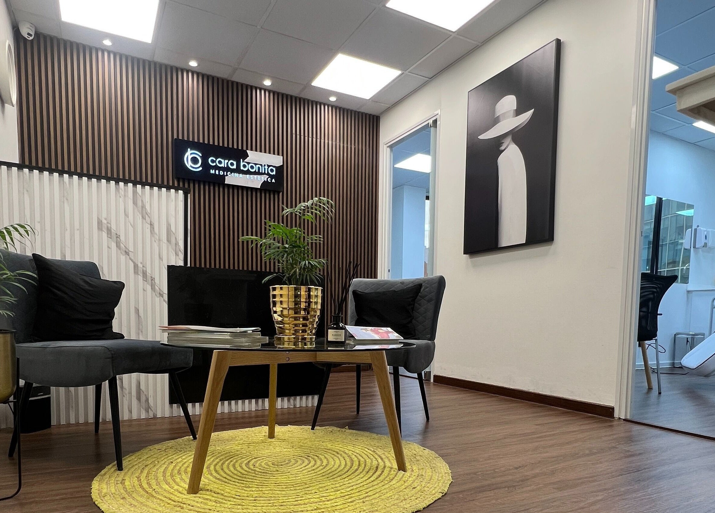 Sala de espera en CB Medicina Estética, Santiago, Región Metropolitana, CL. Ambiente moderno y relajante.