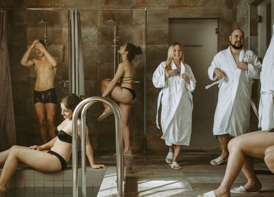 Guests enjoying the spa facilities at Banya No.1 - Tbilisi (Public Mixed), Kiketi, Kvemo Kartli, GE.
