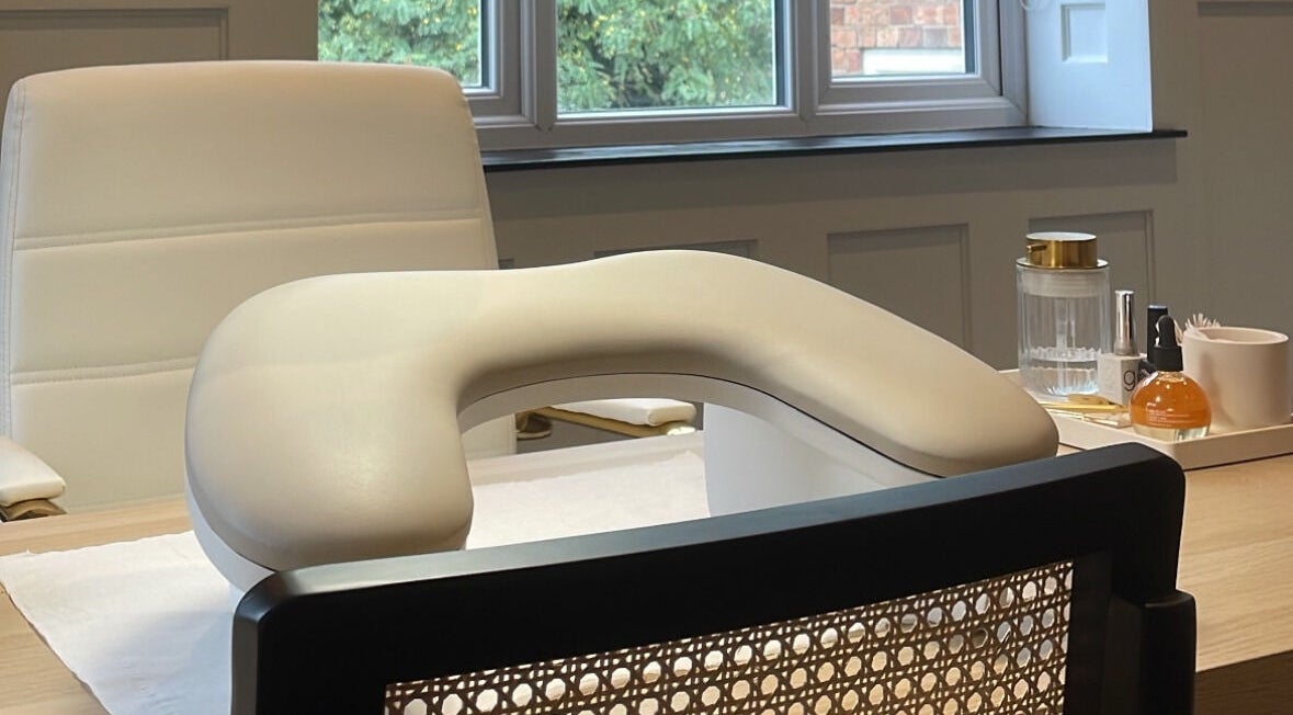 Chic manicure station at Nail by Lils in Tamworth, England, GB featuring luxury nail care products.