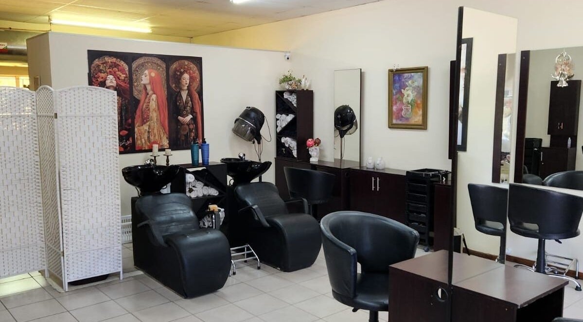 Chic interior of Maison Elzona beauty salon, Bloemfontein, Free State, ZA.