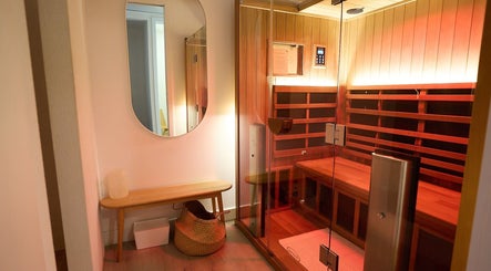 Elegant sauna room at Nimbus Co - Manly, located in Manly, New South Wales, AU, offering wellness and relaxation.