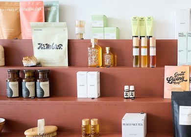 Beautiful range of wellness products on display at Nimbus Co - Manly, Manly, New South Wales, AU.