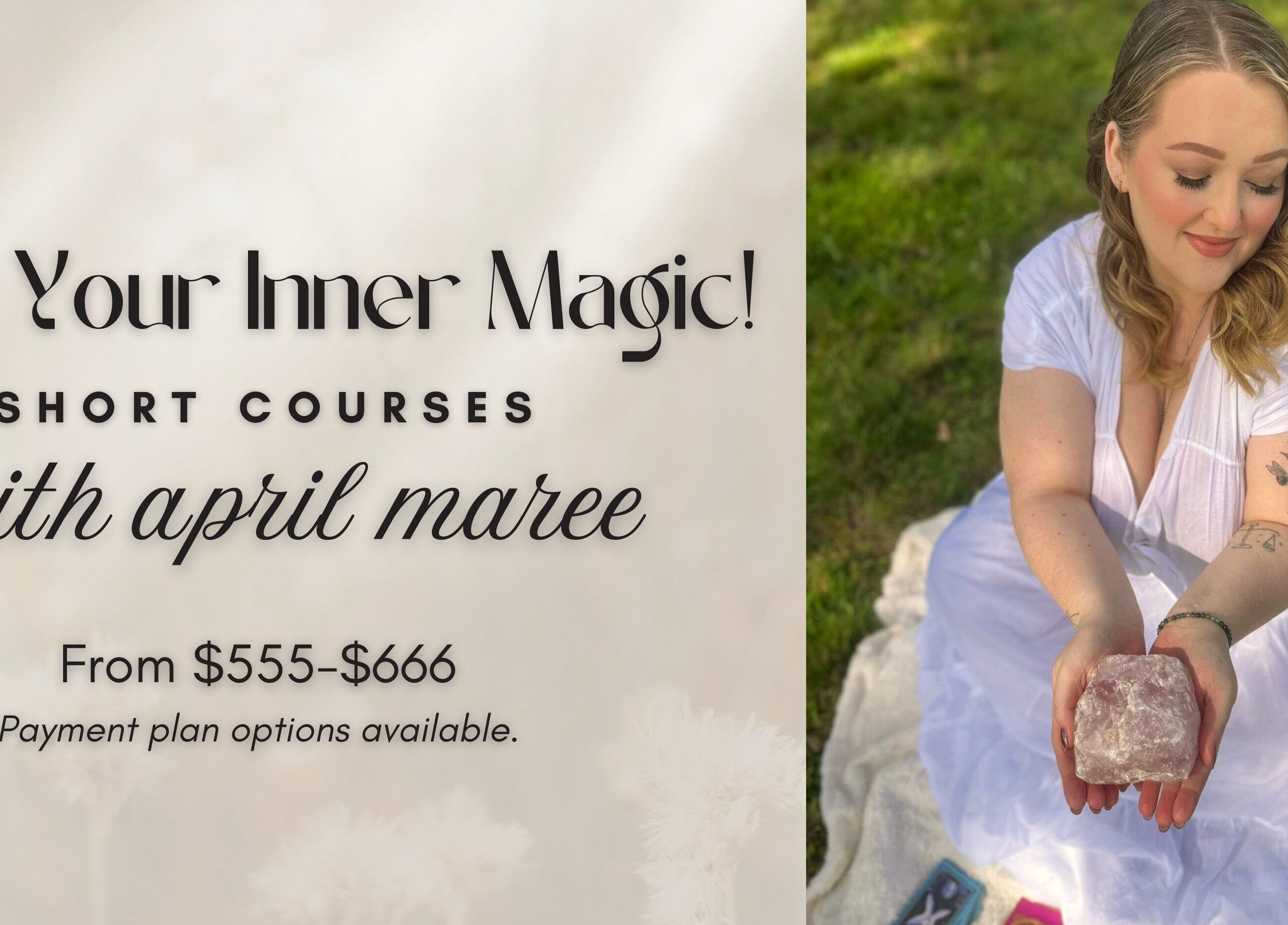April Maree, Psychic Medium | Healer | Mentor offers a course in Campbelltown, New South Wales, AU holding a crystal.