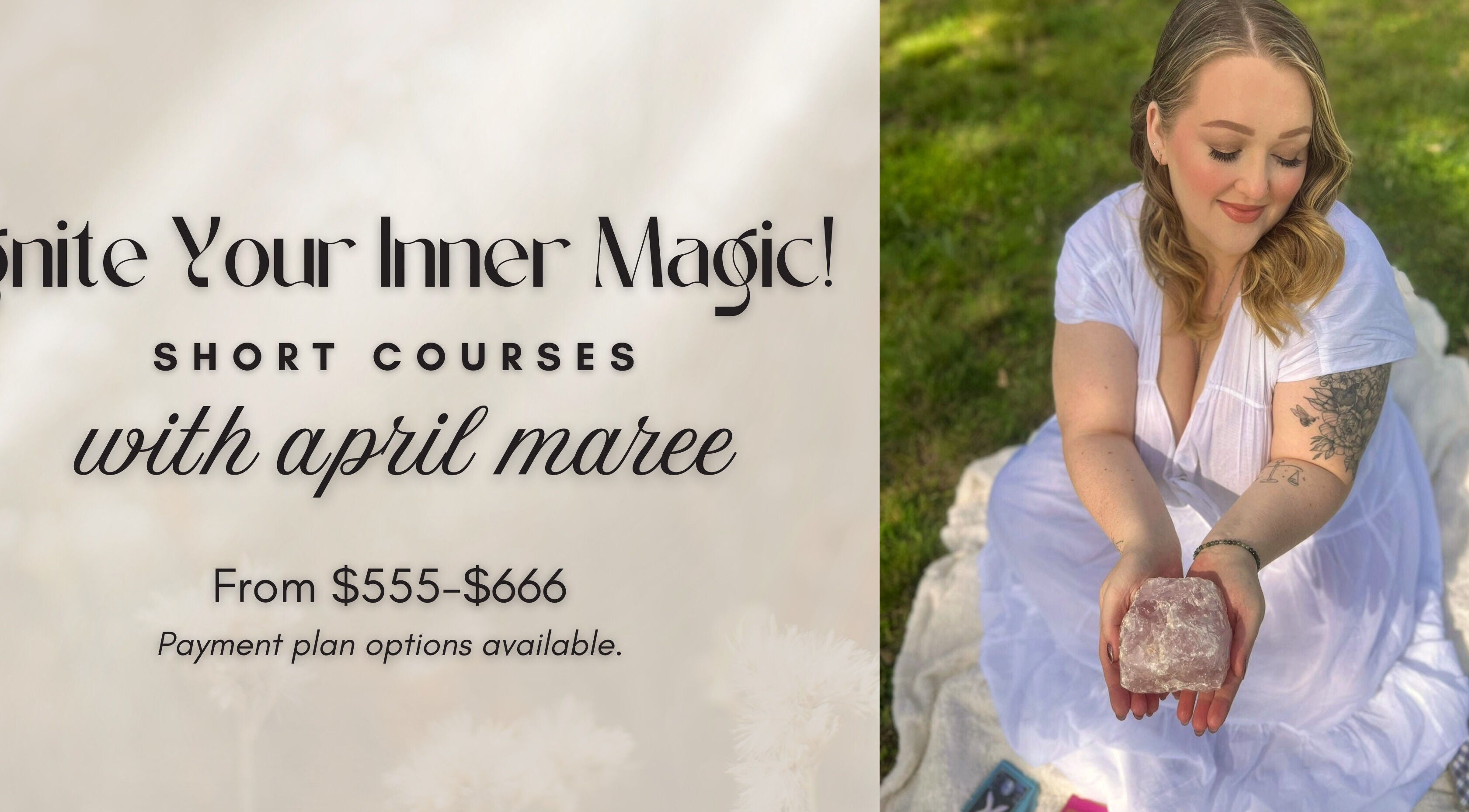 April Maree, Psychic Medium | Healer | Mentor offers a course in Campbelltown, New South Wales, AU holding a crystal.