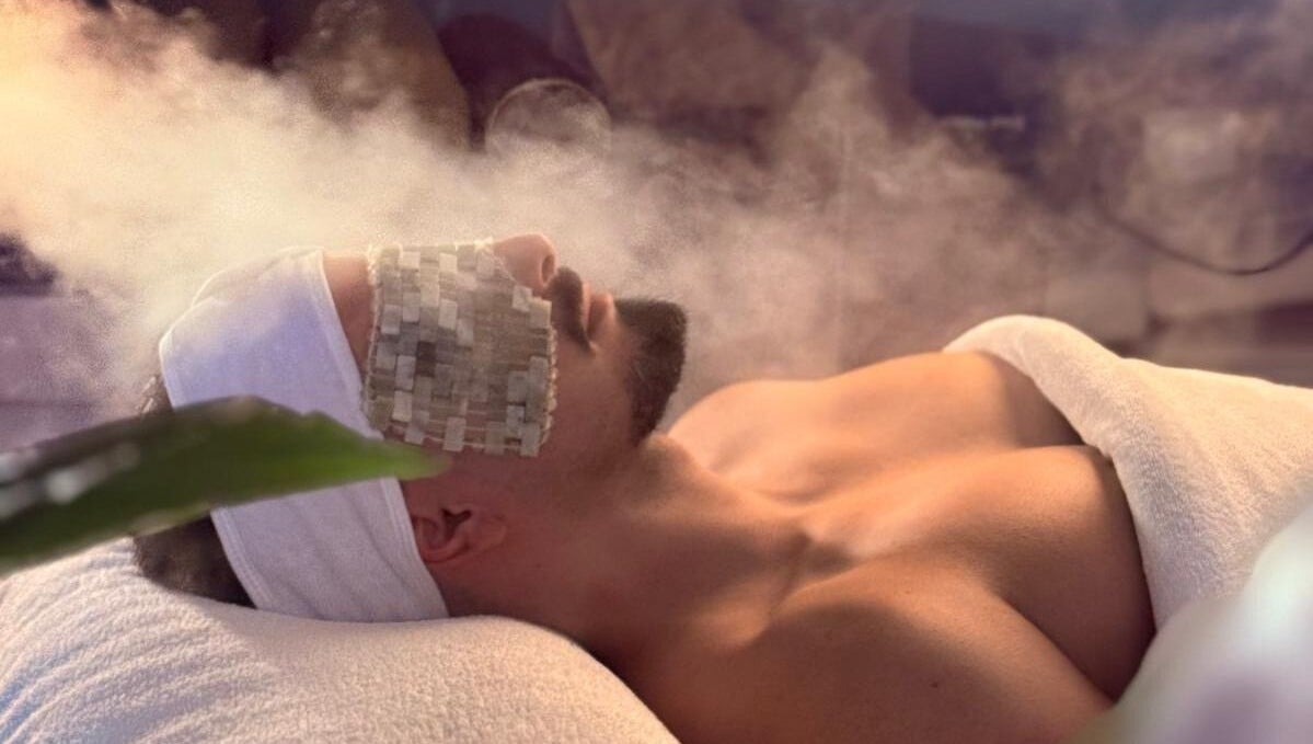 Relaxing spa treatment at Fina, B kara, MT, featuring a serene steam therapy session.