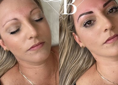 Before and after eyebrow treatment at Durban Designer Brows SA, Durban North, Kwazulu-natal, ZA.