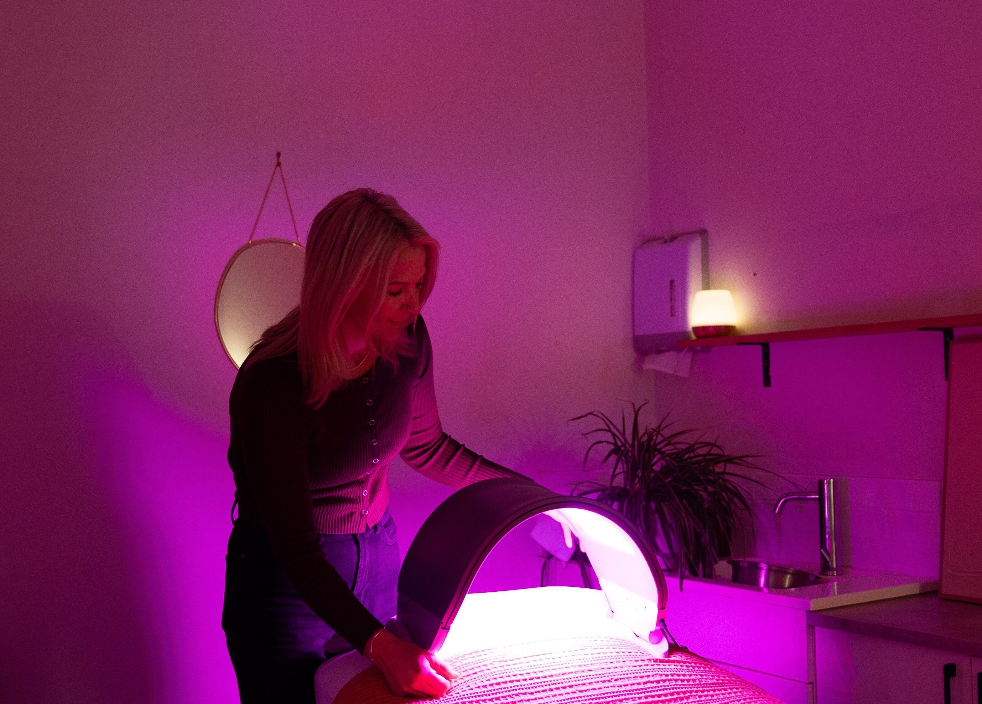 LED light therapy session at Your Skin Room in Melbourne, Victoria, AU.