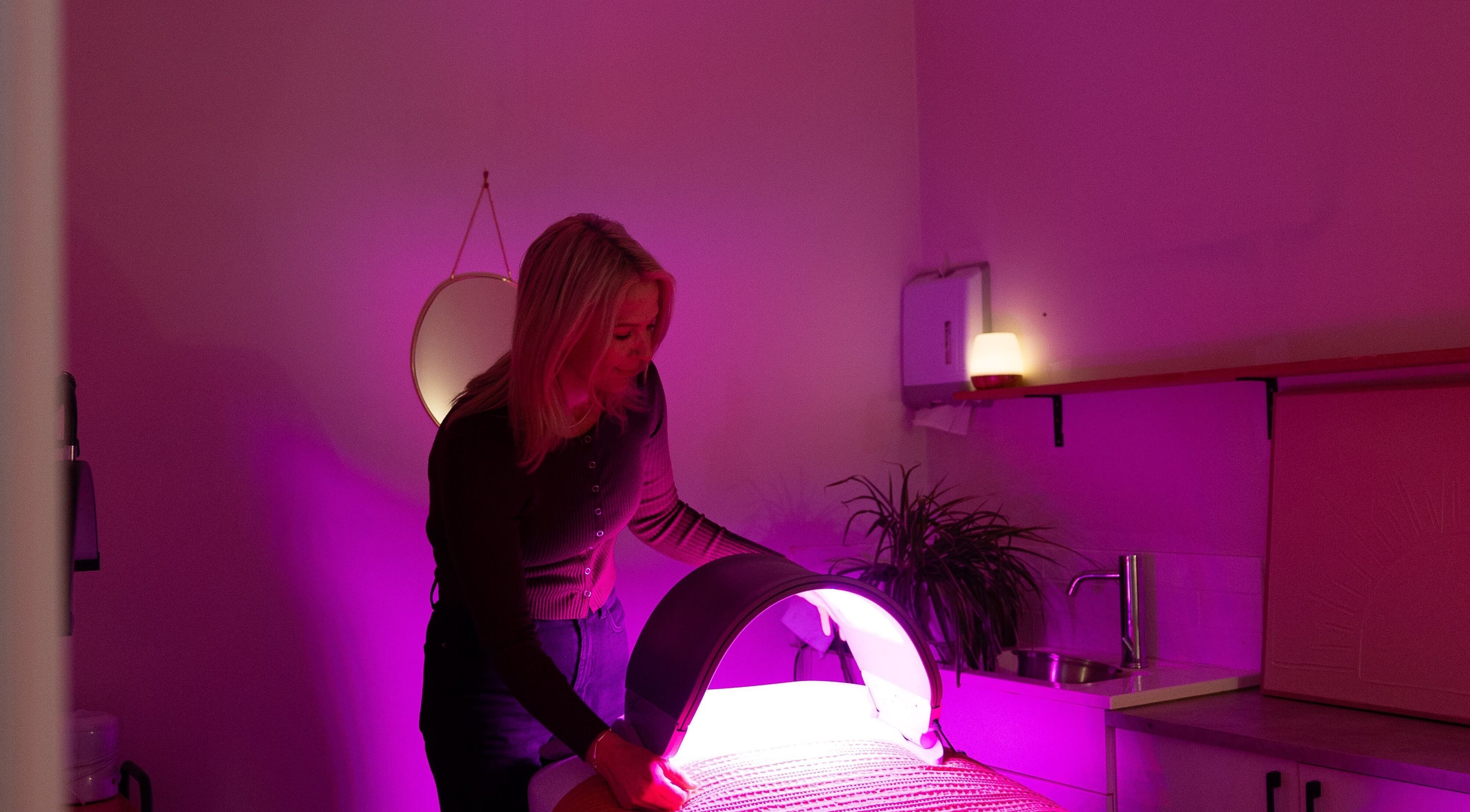 LED light therapy session at Your Skin Room in Melbourne, Victoria, AU.