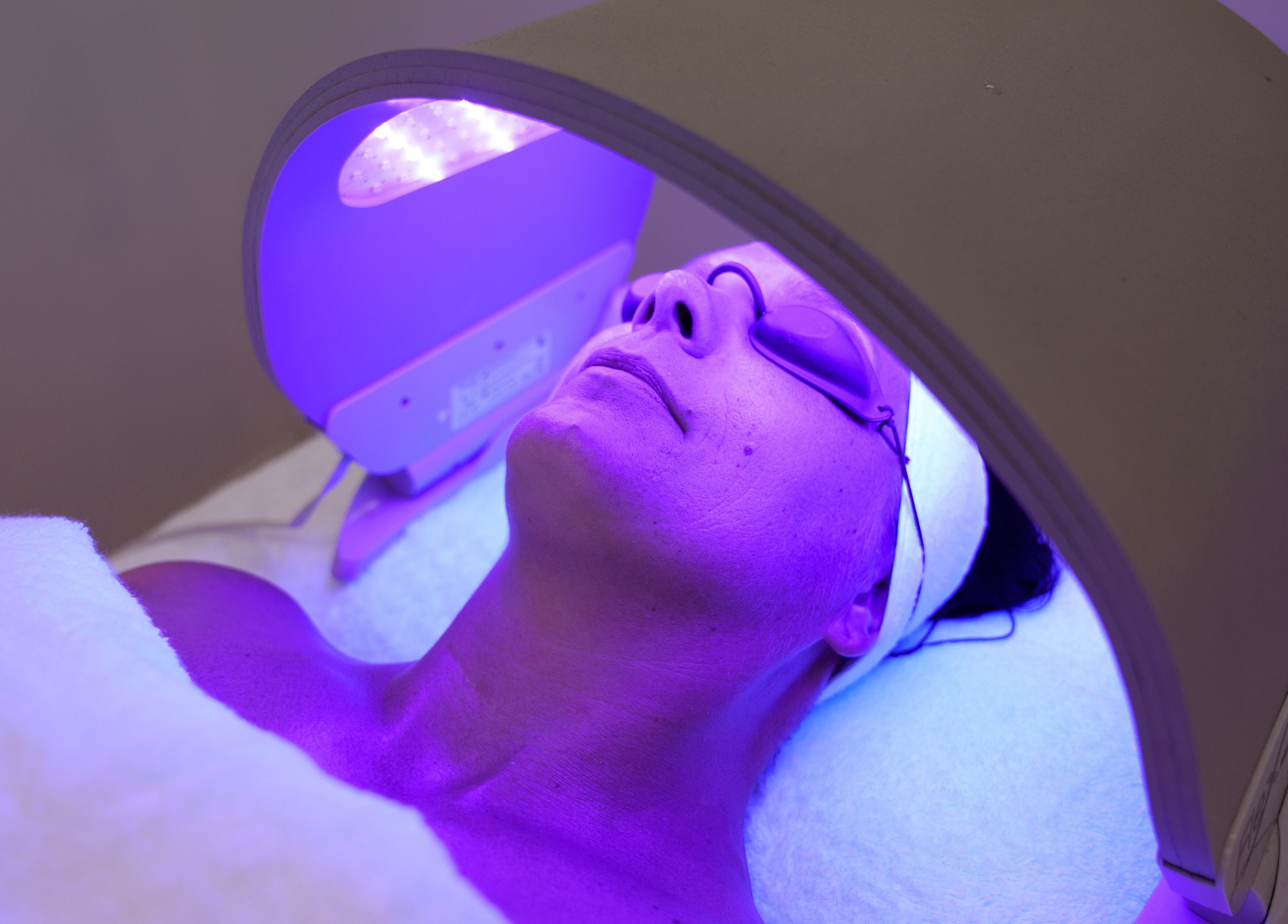 Facial LED light therapy at Your Skin Room in Melbourne, Victoria, AU for rejuvenating skin glow.