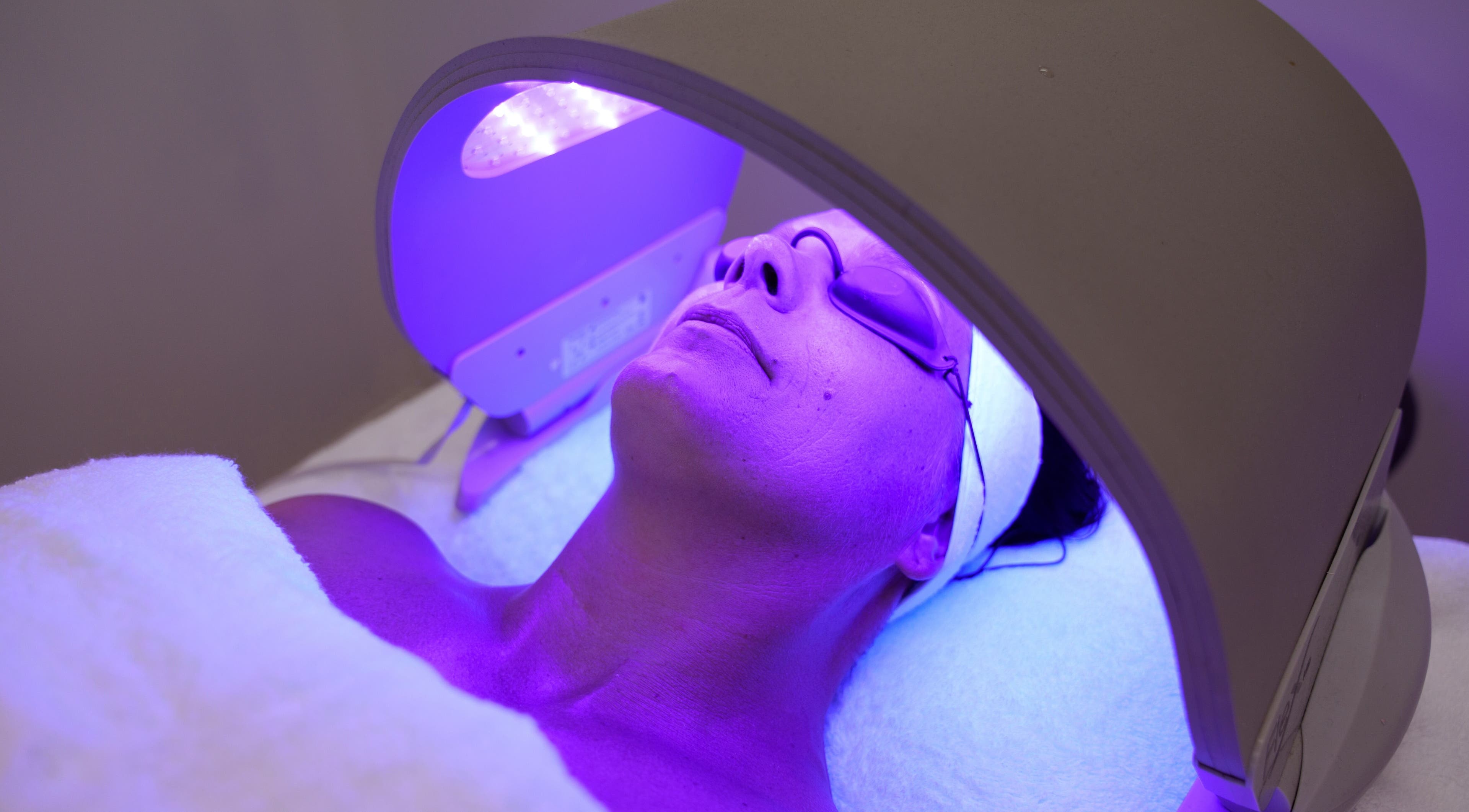 Facial LED light therapy at Your Skin Room in Melbourne, Victoria, AU for rejuvenating skin glow.