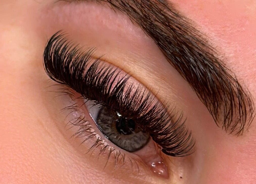 Close-up of expertly styled lashes at Naluna Beauty by Lauren, Garforth, England, GB.