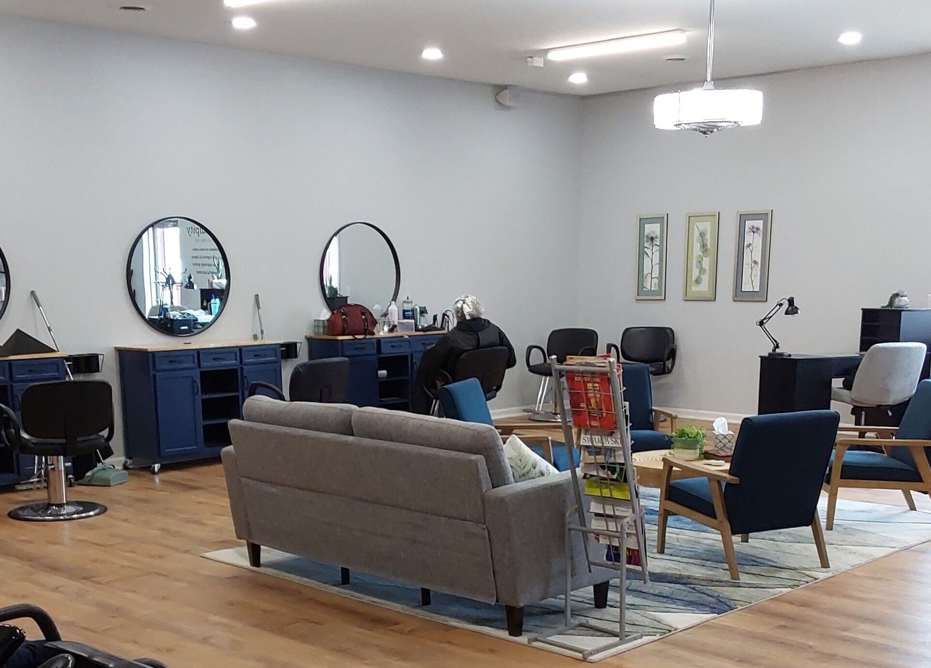 Spacious interior of Serendipity Hair and Nails in Davison, Michigan, US showcasing modern salon design.