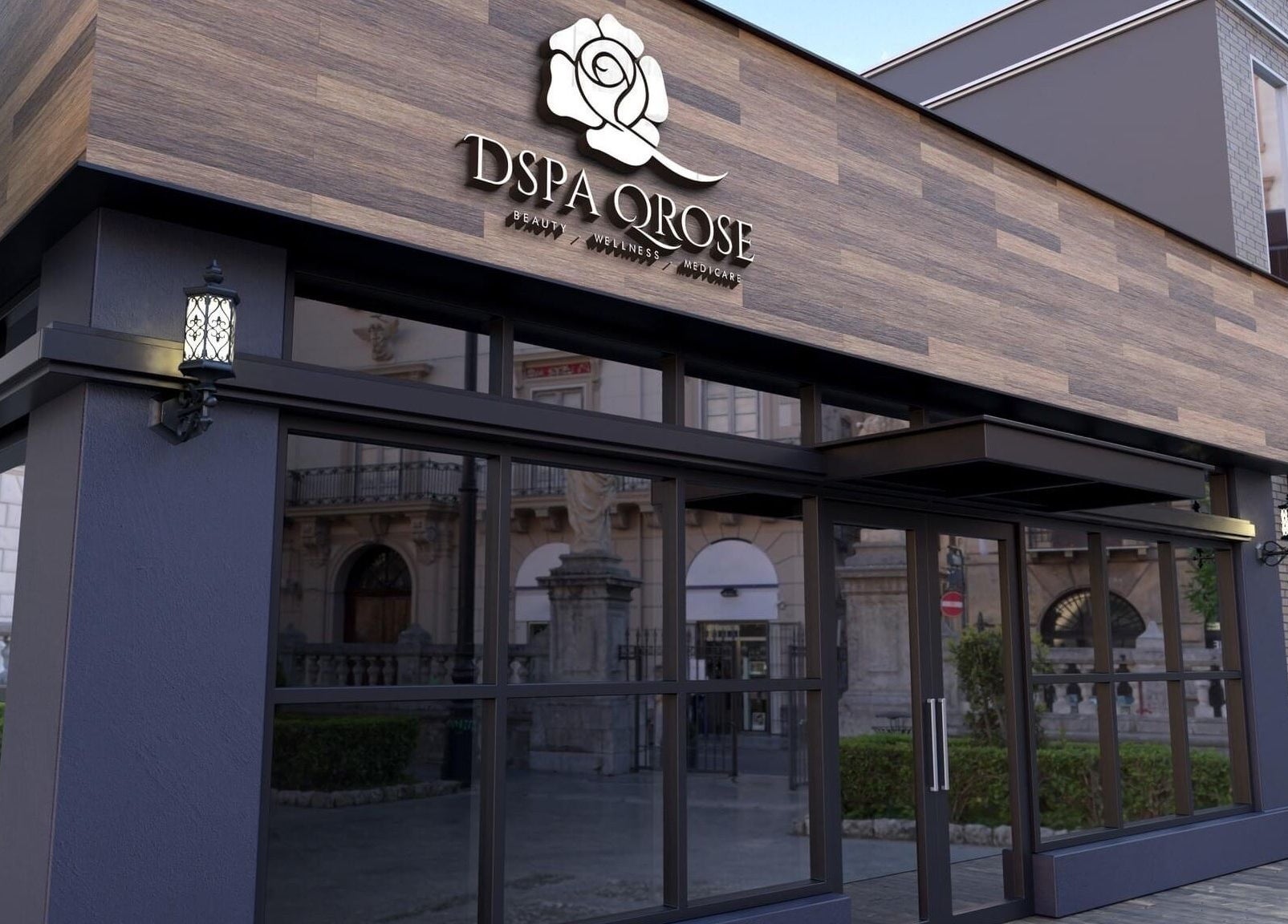 Modern exterior of Qrose Spa located in Johor Bahru, Johor, MY, showcasing stylish architecture.