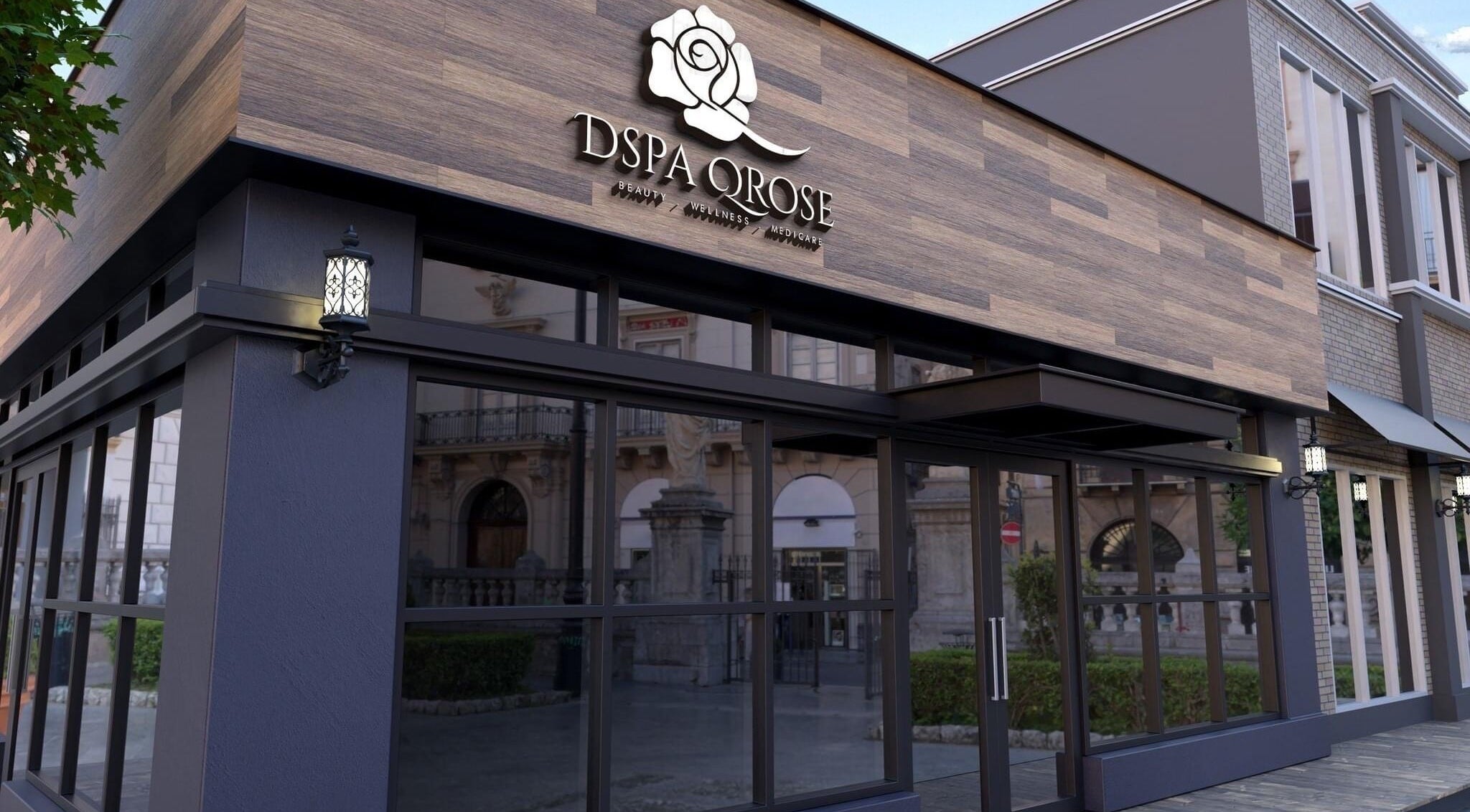 Modern exterior of Qrose Spa located in Johor Bahru, Johor, MY, showcasing stylish architecture.