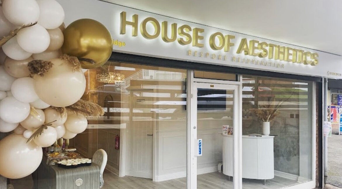 Studio No 10 at House of Aesthetics entrance with elegant decor in Stourbridge, England, GB.