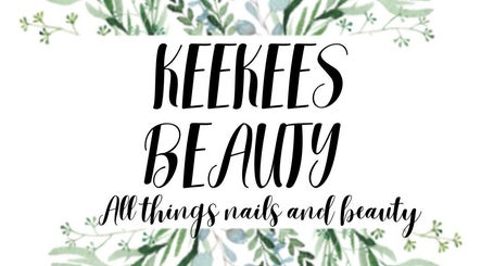 KeeKeesBeauty logo with floral design, all about nails and beauty, Swindon, England, GB.