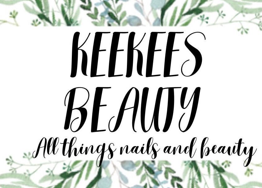 Keekeesbeauty logo with botanical motif, Swindon, England, GB.