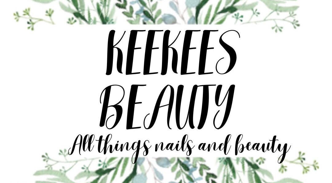 Keekeesbeauty logo with botanical motif, Swindon, England, GB.