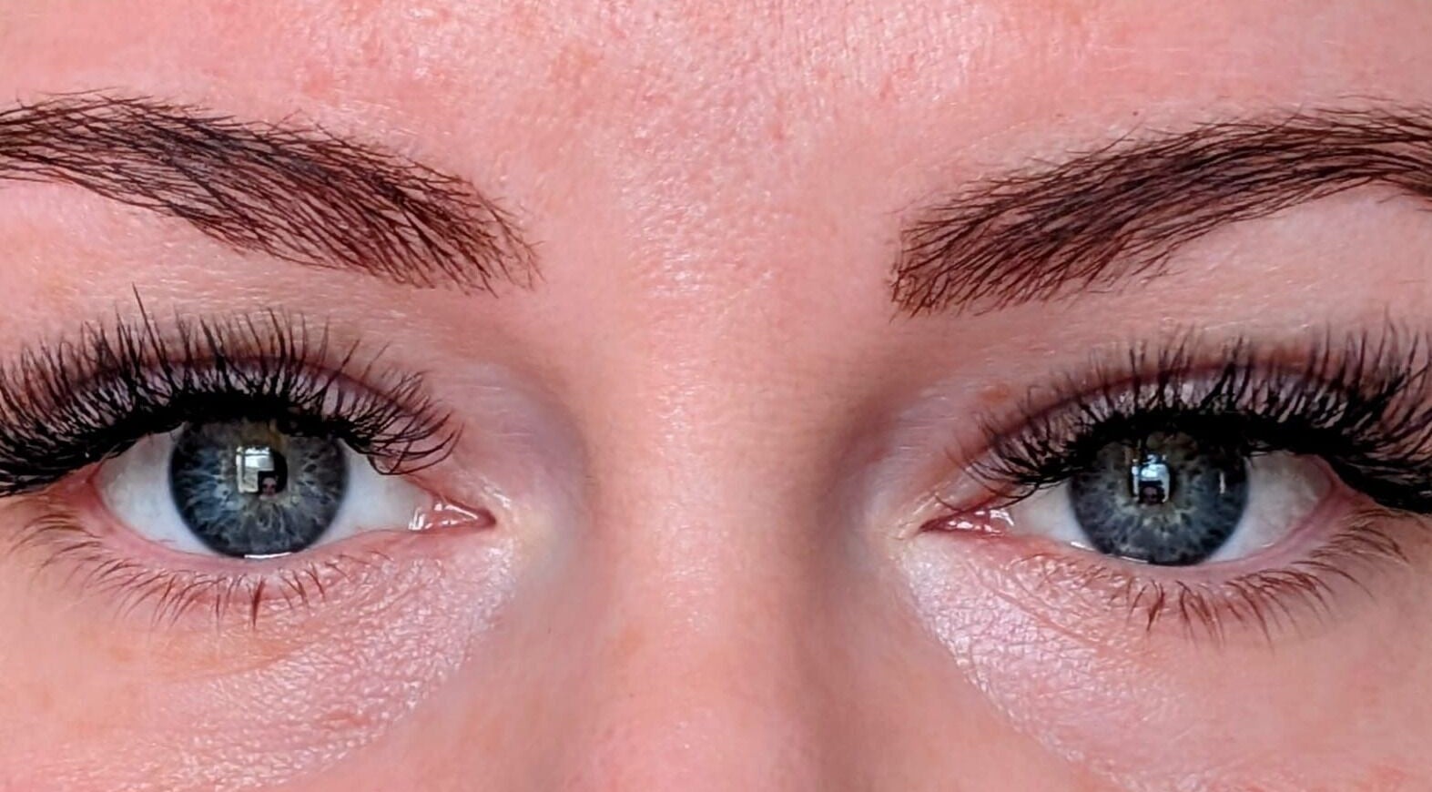 Close-up of expertly applied eyelashes at Lashes by Dee, Weymouth, England, GB.