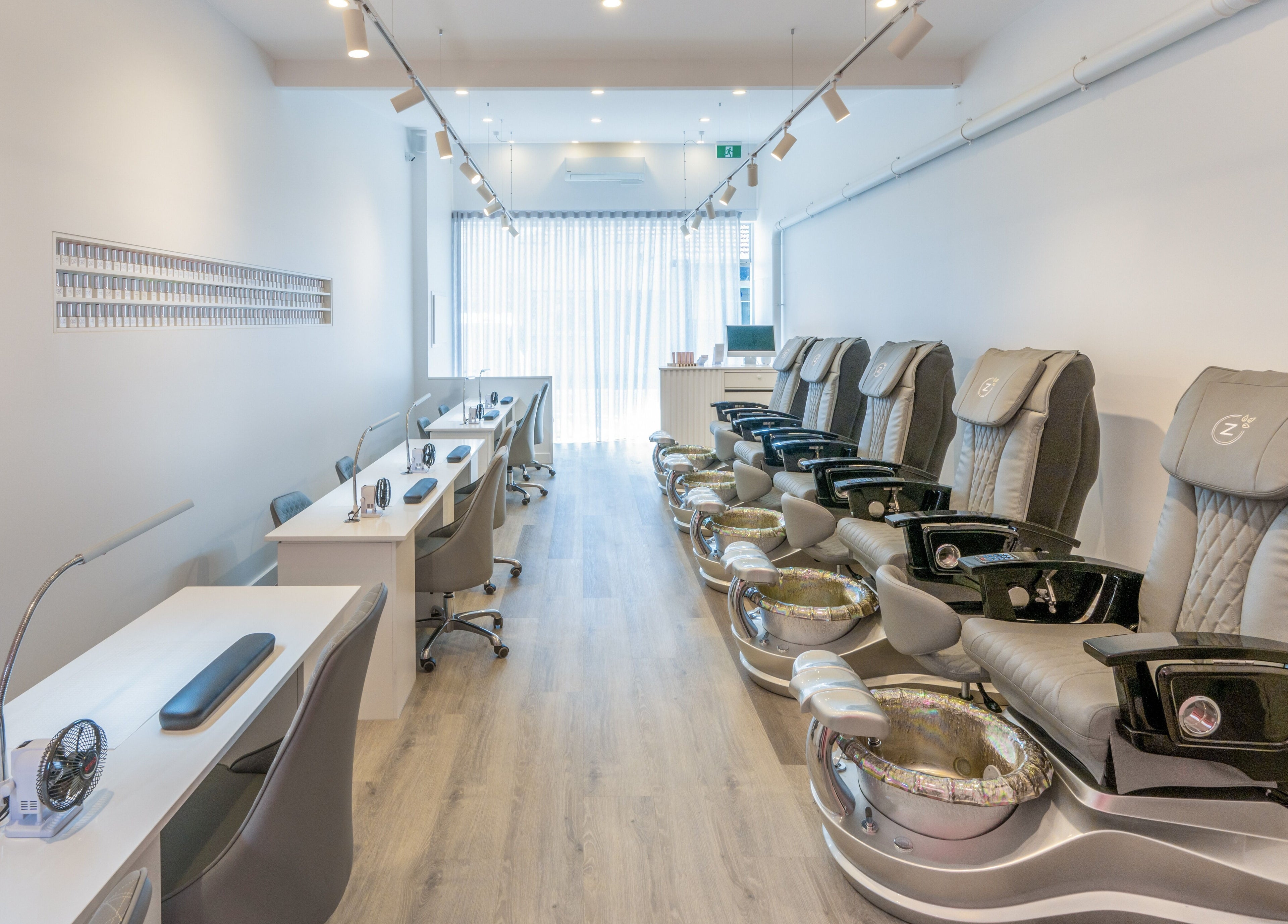 Interior of Code Rose - Yarraville showcasing modern pedicure chairs in Melbourne, Victoria, AU.