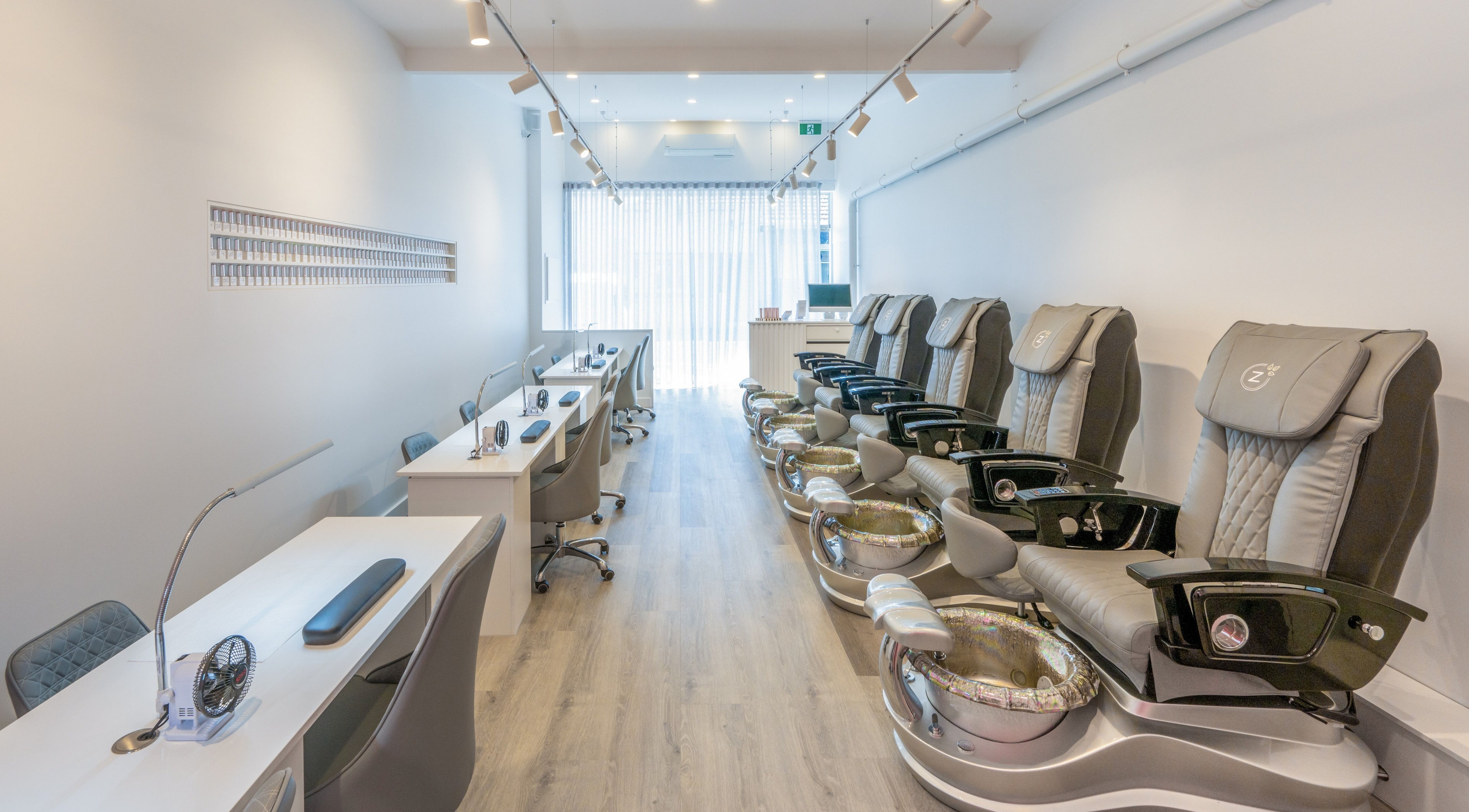 Interior of Code Rose - Yarraville showcasing modern pedicure chairs in Melbourne, Victoria, AU.