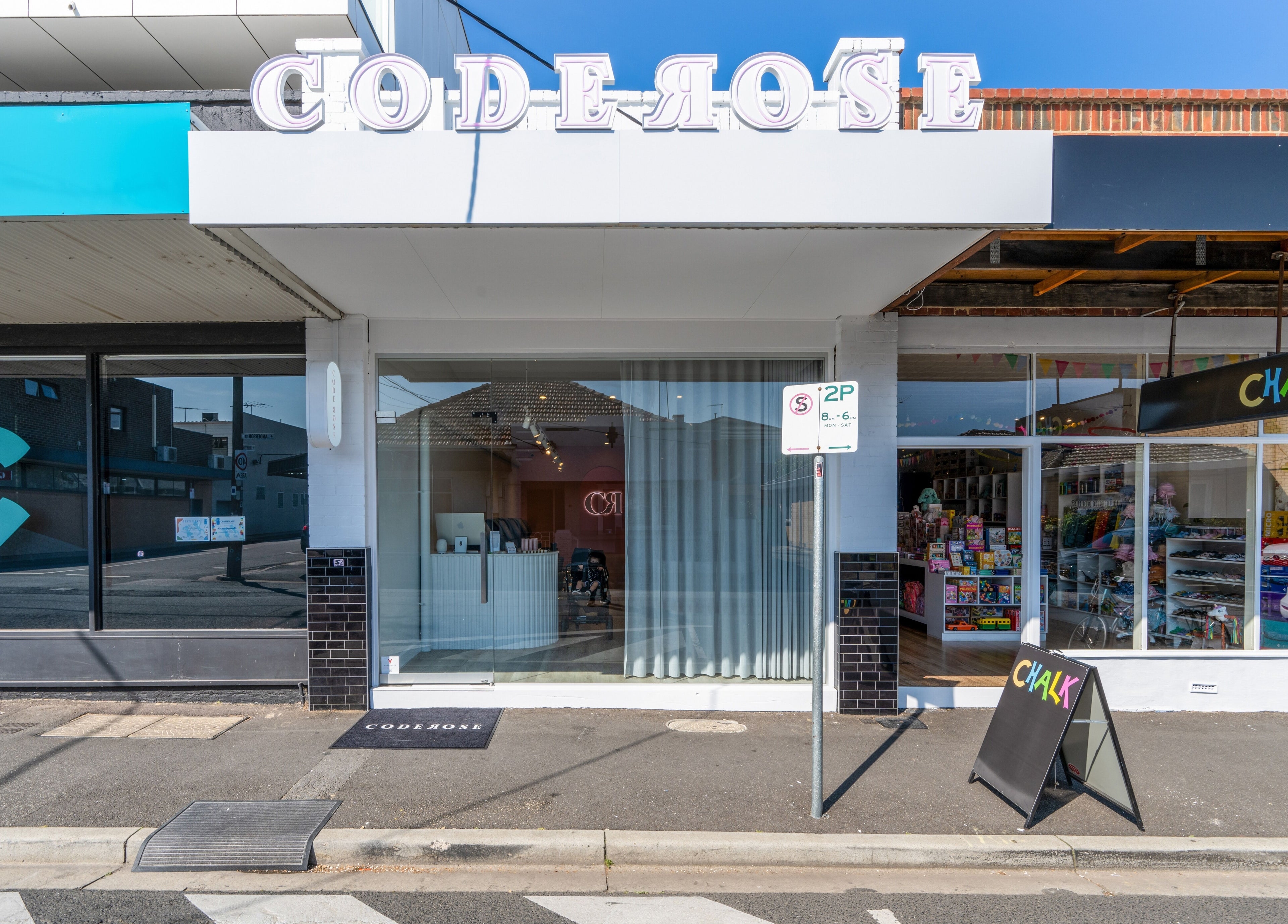Street view of Code Rose - Yarraville, a beauty venue in Melbourne, Victoria, AU, with its stylish exterior.