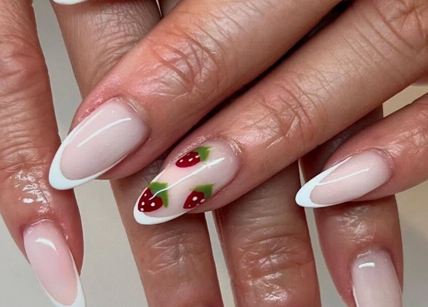 Elegant nail art with berries at Code Rose - Avondale Heights, VIC, AU, showcasing detailed manicure.