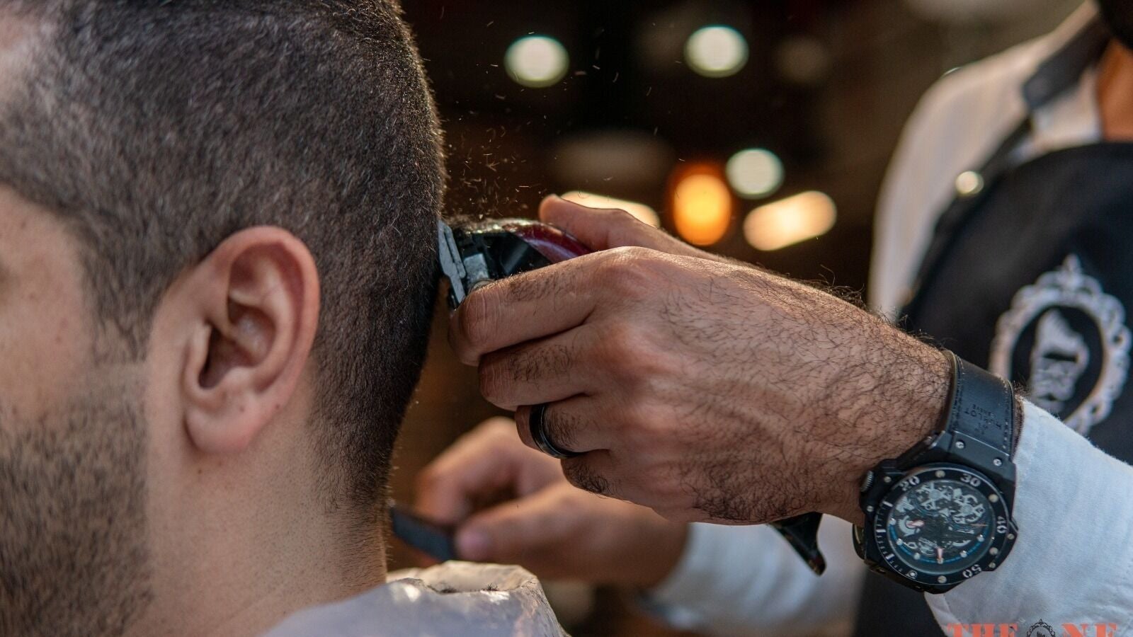 Haircut at The One Gents Salon (Tecom Branch), Dubai, Dubai, AE for precise grooming.