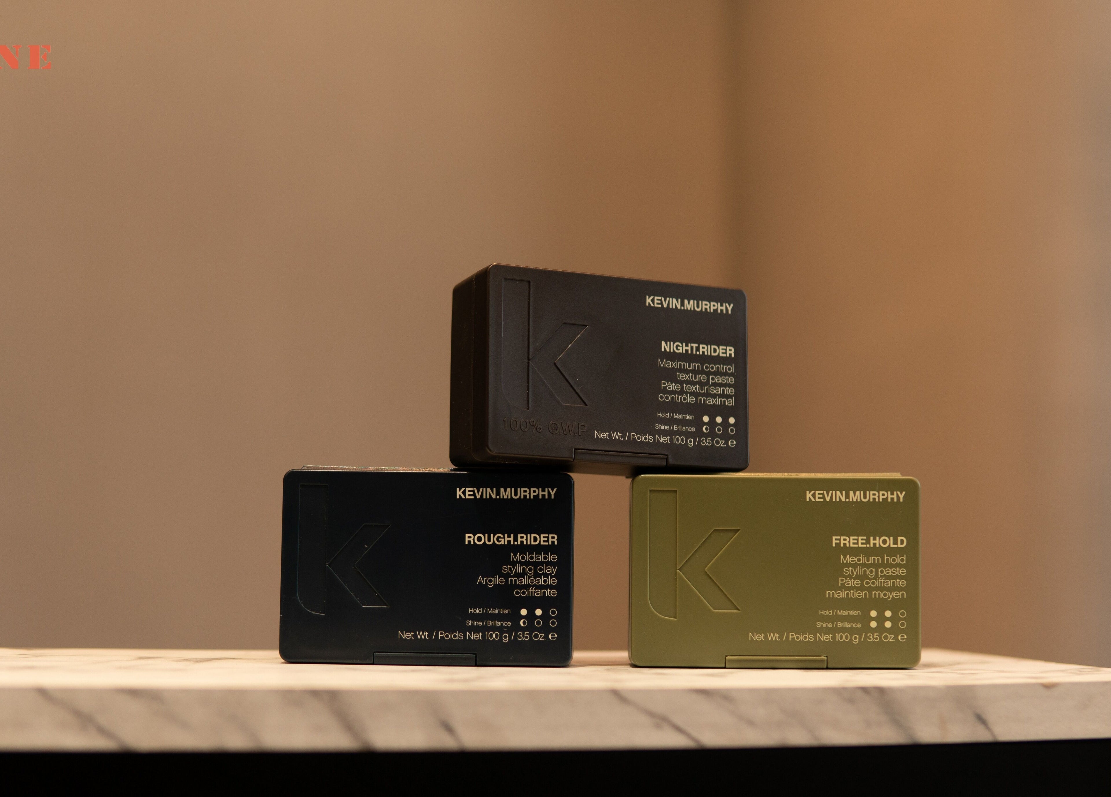 High-end styling products at The One Gents Salon (Tecom Branch), Dubai, Dubai, AE offer premium hair care.