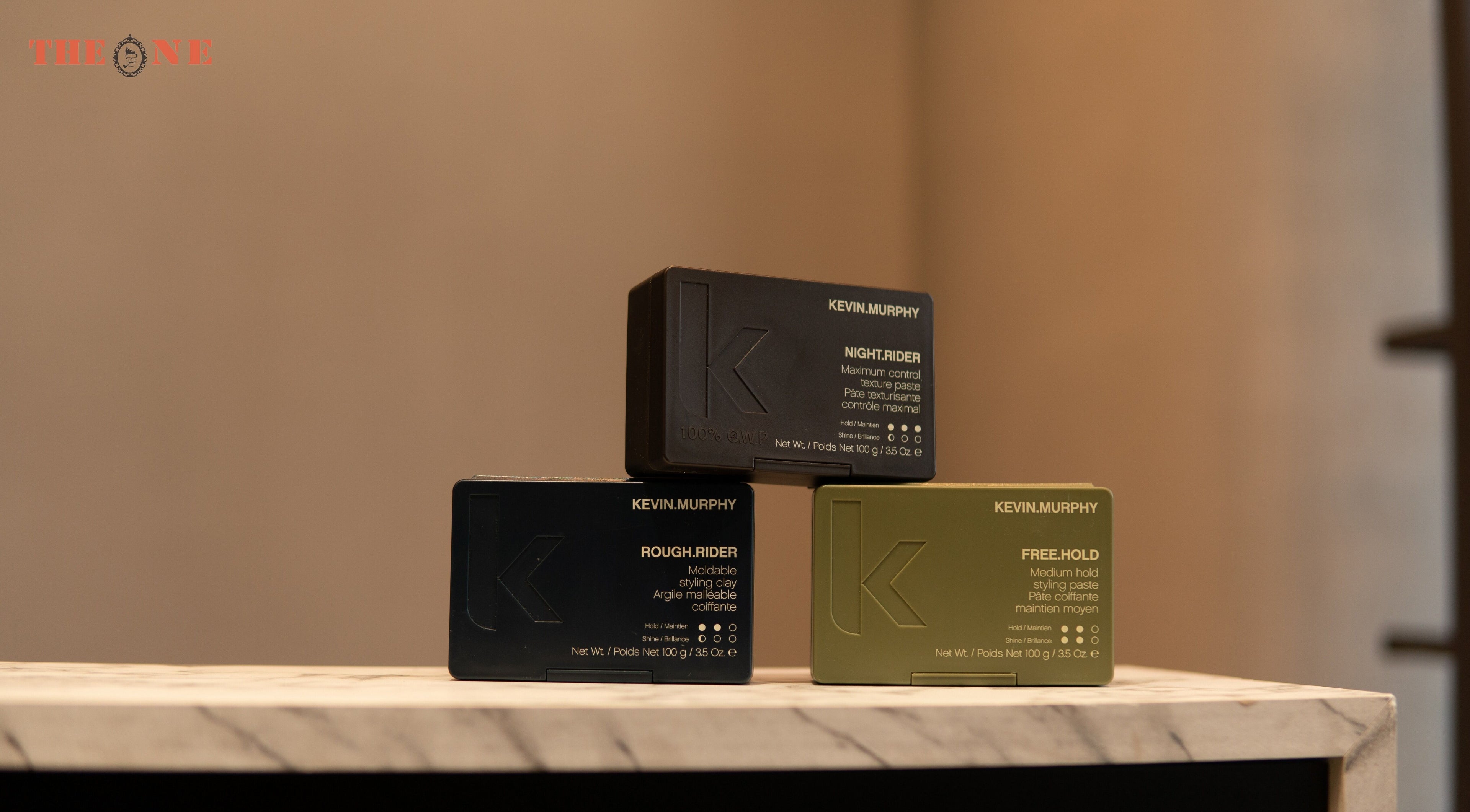 High-end styling products at The One Gents Salon (Tecom Branch), Dubai, Dubai, AE offer premium hair care.