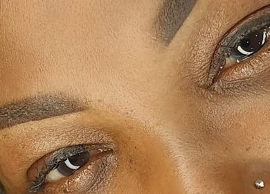 Close-up of expertly styled brows from Wake Up With Brows UK in London, GB showcasing precise brow artistry.