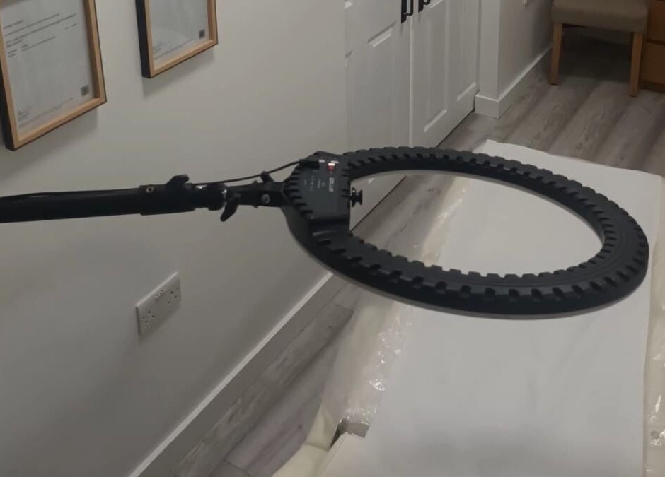 Professional beauty treatment room at Wake Up With Brows UK, London, GB, featuring advanced lighting setup.