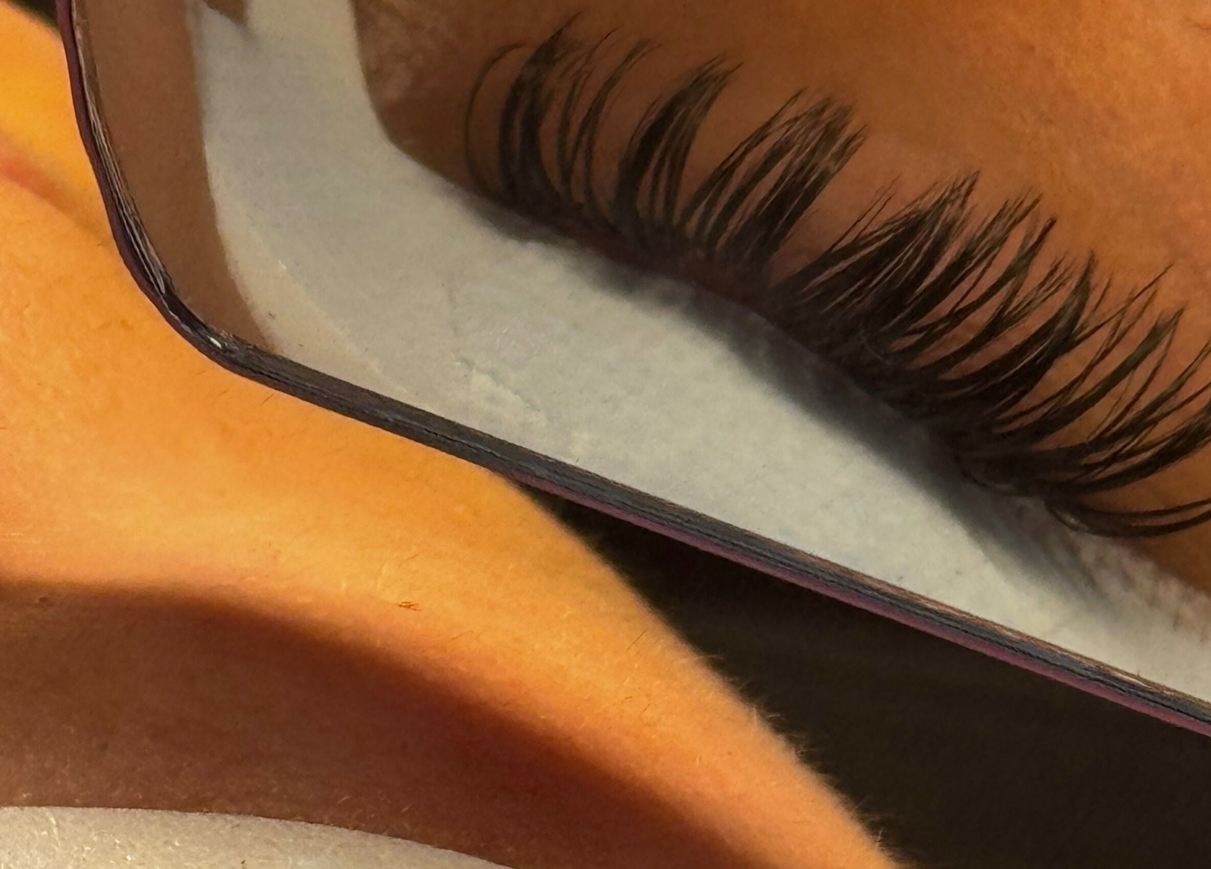 Close-up of eyelash extensions at Extensions By JayD, Oakville, Ontario, CA showing detailed craftsmanship.