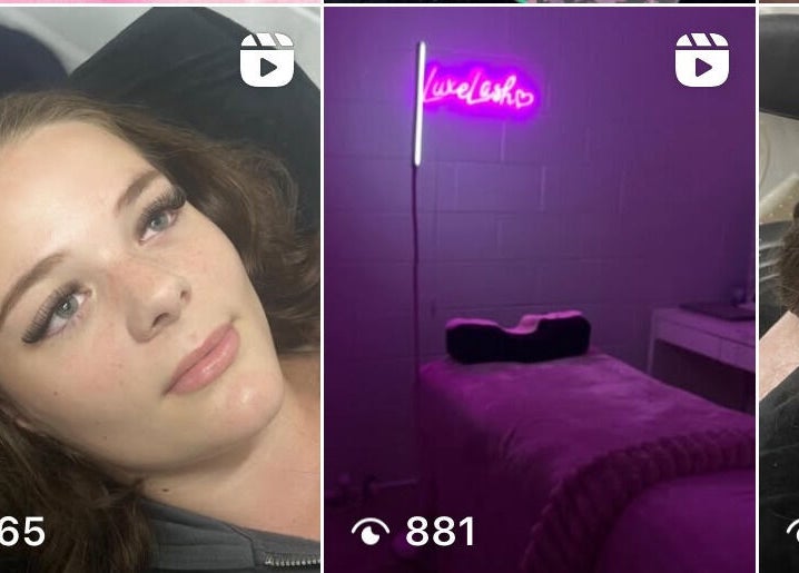 Relaxing treatment room at Luxe Lashes, Maroochydore, Queensland, AU with a glowing neon sign.