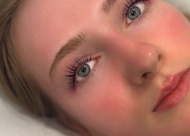 Close-up of styled lashes at Sass and Lash, Alexandria, New South Wales, AU. Showcasing elegant lash design.