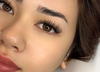 Closeup of eyelash extensions at Sass and Lash, Alexandria, New South Wales, AU.