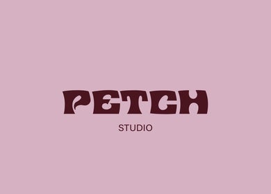 Petch Studio logo on a pink background, located in Diamond Creek, Victoria, AU.