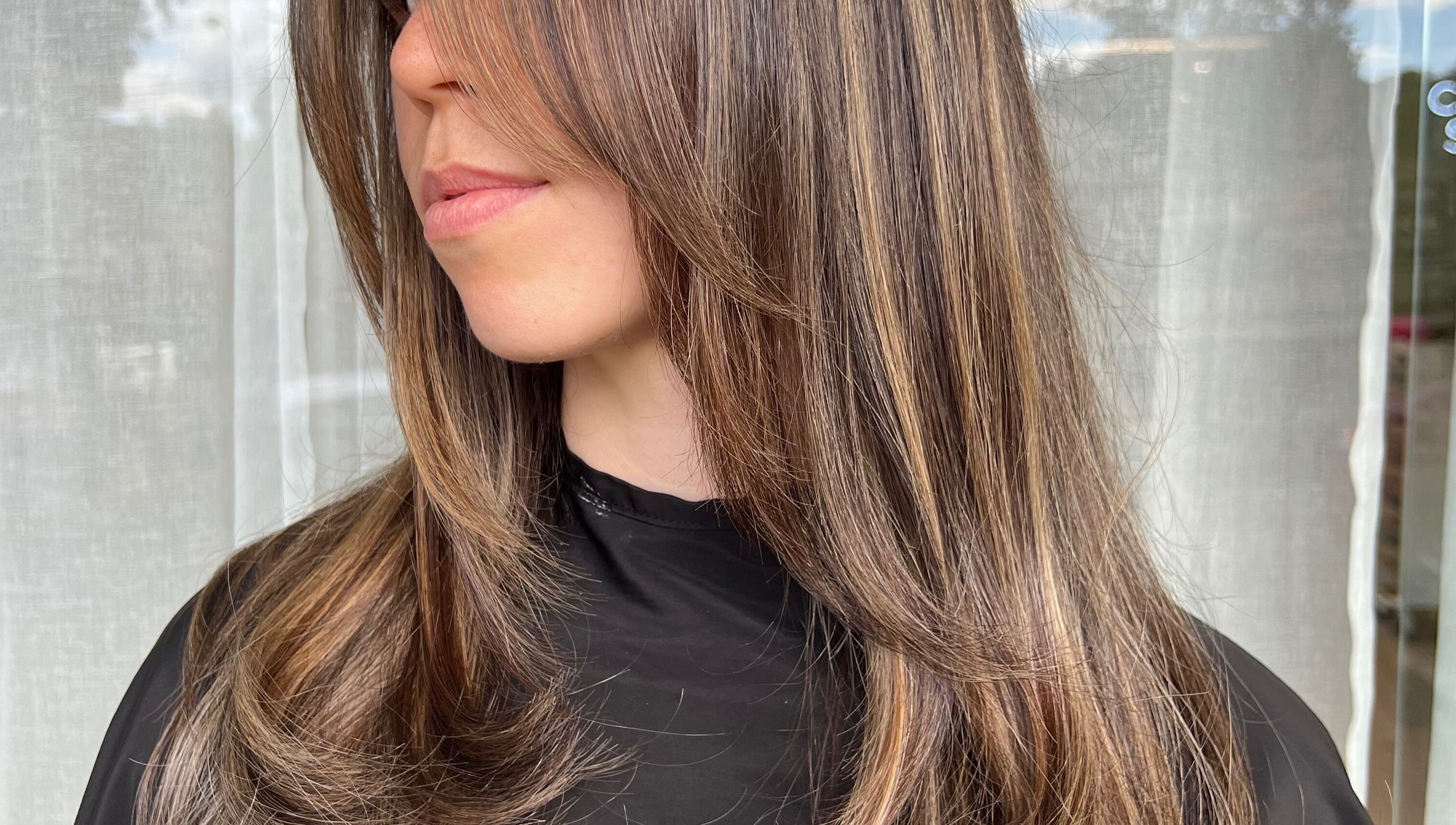 Stylish brunette with highlights at Petch Studio, Diamond Creek, Victoria, AU.
