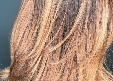 Blonde highlights on smooth hair at The Retreat@23/ Victoria Perkins Hairdressing, Knutsford, England, GB.